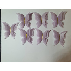 Вафельні метелики фігурні для декору 7 шт бузкові